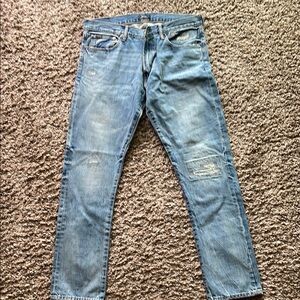 Ralph Lauren Blue Straight Jeans with Vintage Wash